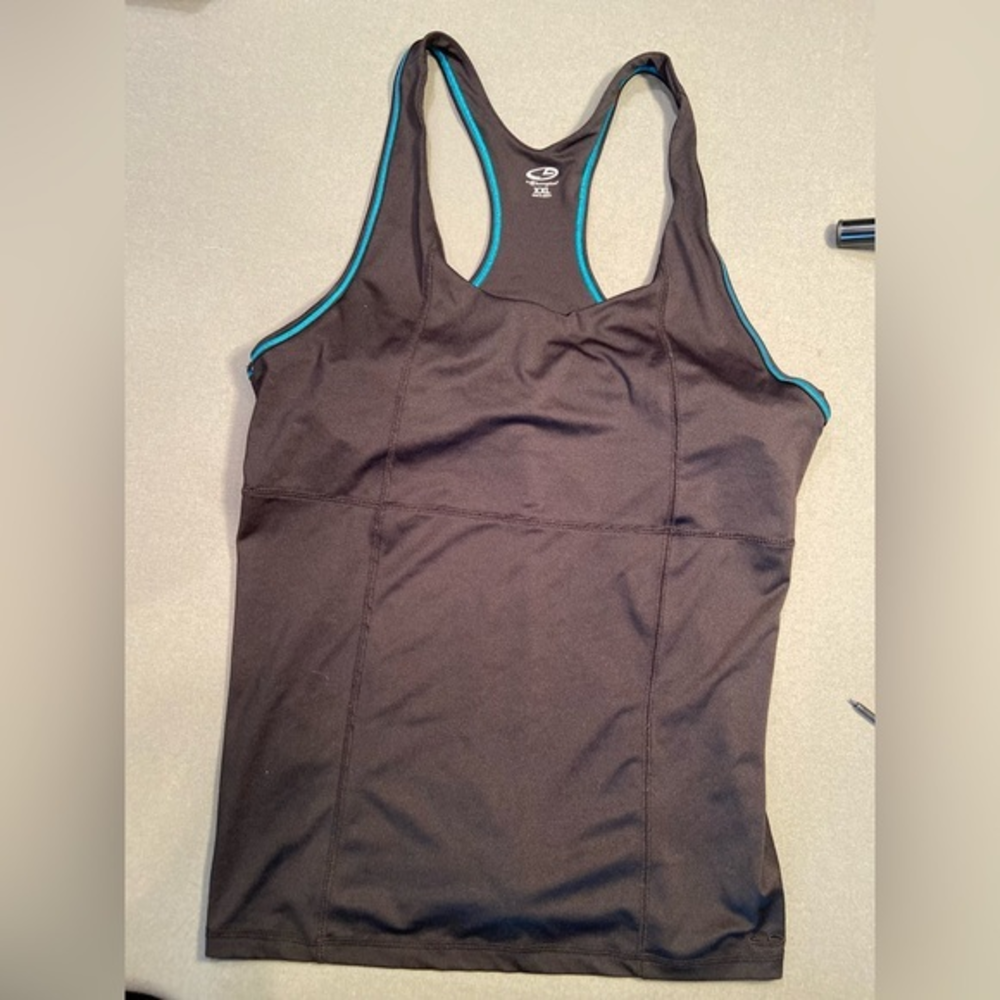 Champion Racerback Tank‎ Top, blue detail around back and arms, XXL